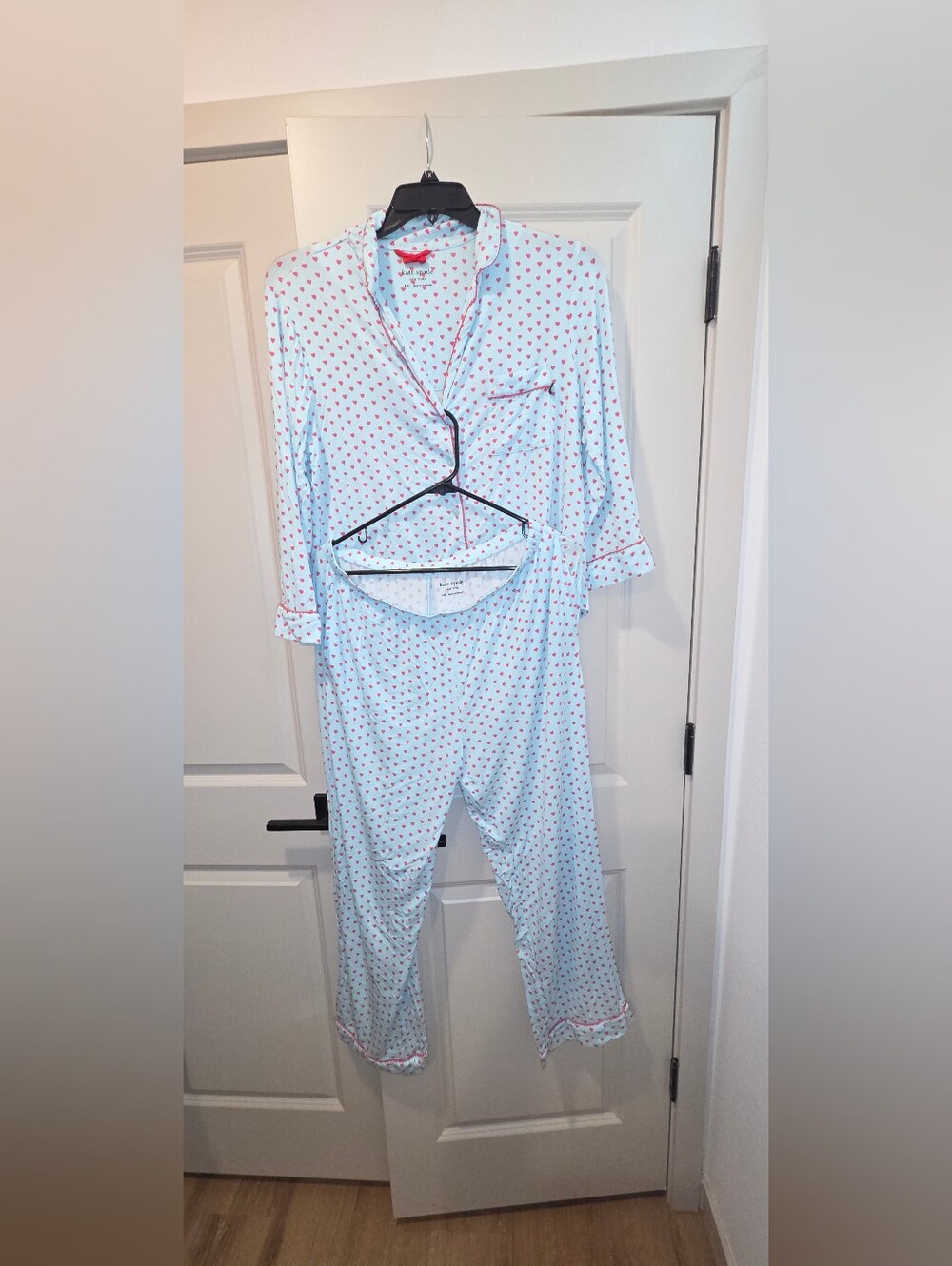 kate spade Light Blue Heart-Print Kids Pajama Set